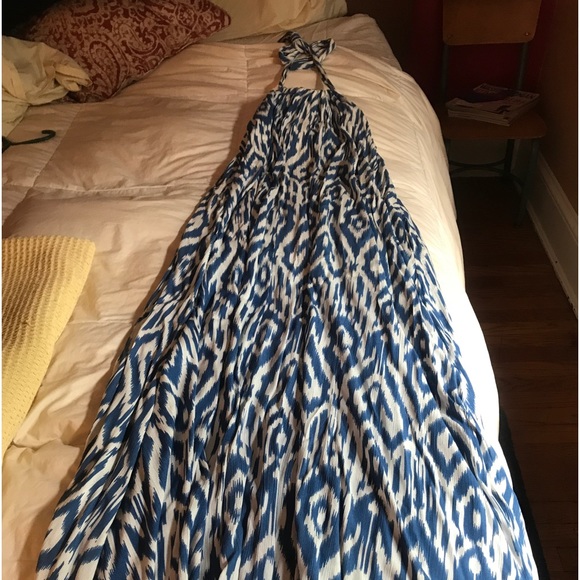 South Moon Under long halter dress Size M. NWT blue and white - Picture 5 of 5